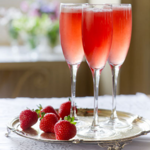 prosecco campari and strawberry