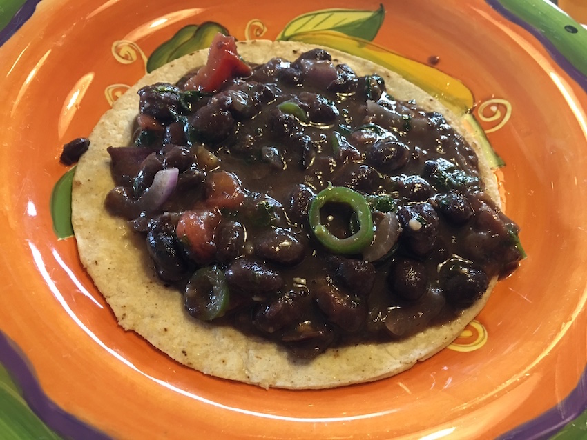 San Juan Spicy Black Beans and Fried Eggs