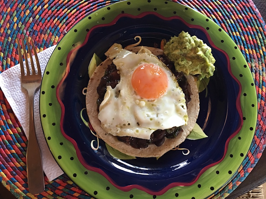 San Juan Spicy Black Beans and Fried Eggs