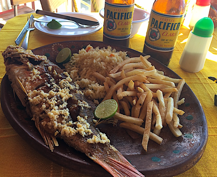 lunch on the beach in Mexico 