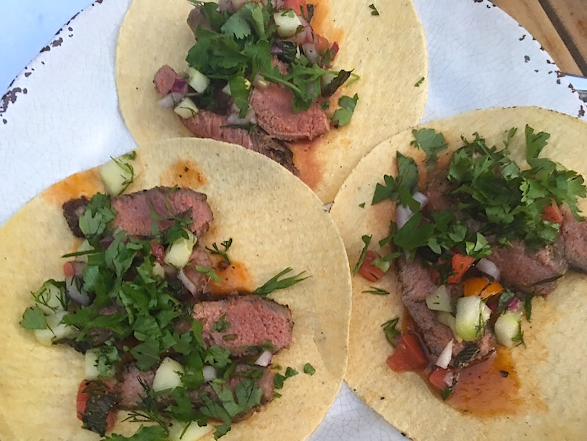 Lamb Tacos with Tomato-Cucumber Salsa