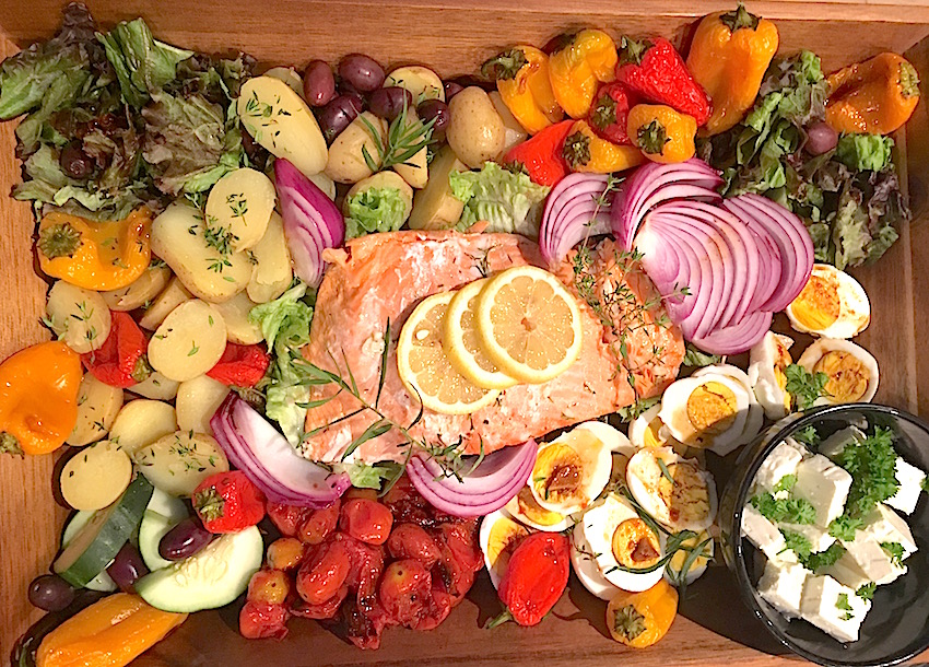 Easy Salmon Platter for a Romantic meal for Two