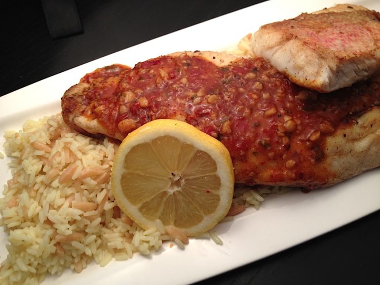 Pan Fried Red Snapper Filet with Sweet & Spicy Chili Sauce
