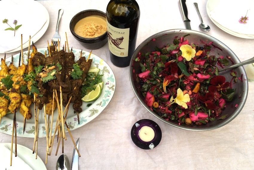 Chicken and Beef Satay with Thai Peanut Dipping Sauce