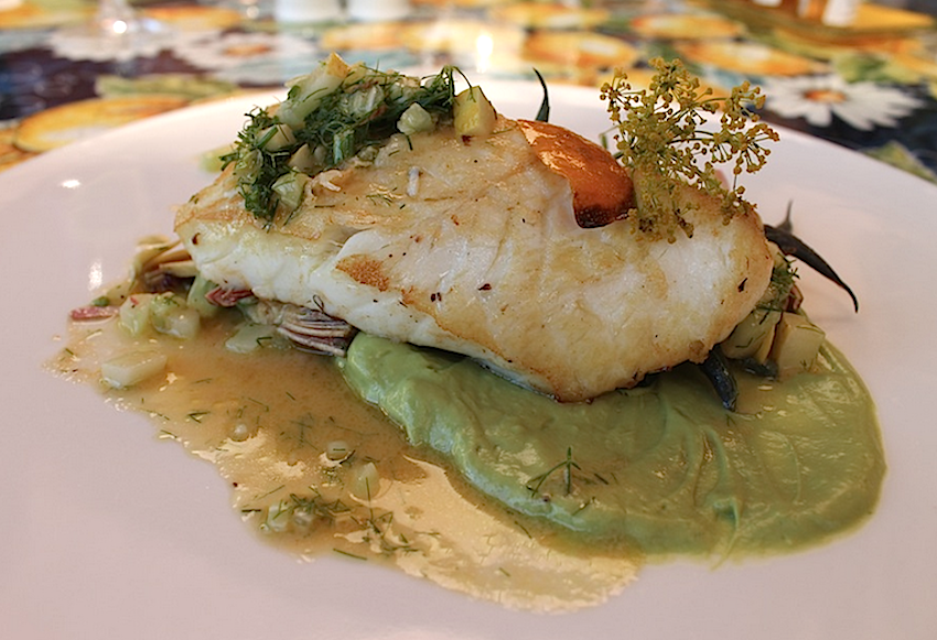 The Four Seasons Tangerine Roasted Halibut with Purple Artichokes