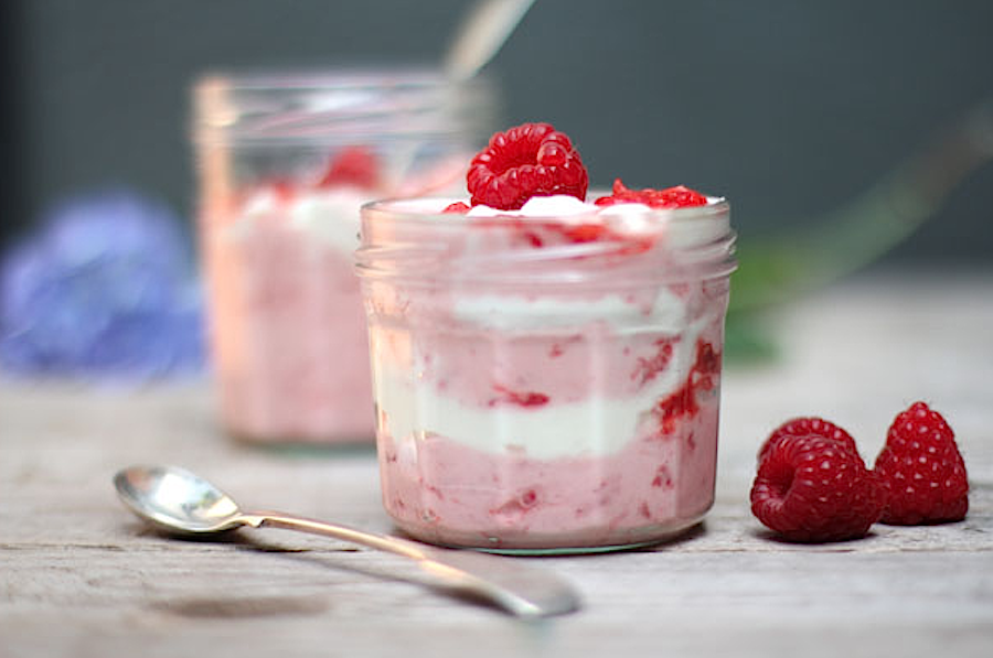 Raspberry Strawberry (April) Fool Dessert