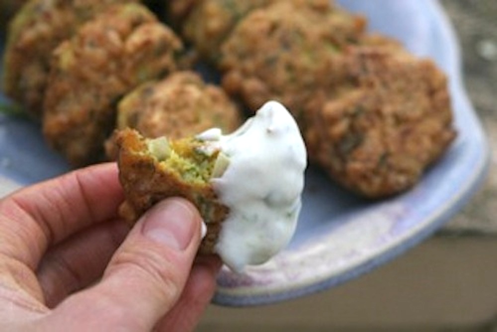 Cauliflower Fritters with Lime Yogurt Sauce