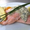 Simple Oven Poached Salmon with Dill Sauce