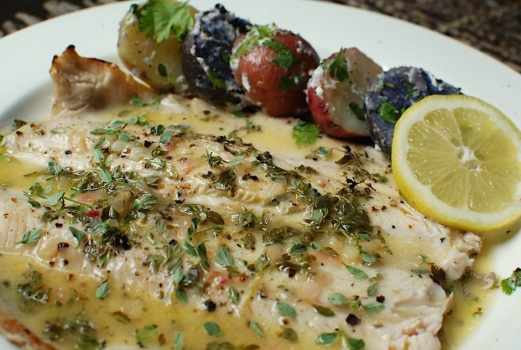 Meatless Mondays Trout with Lemon Thyme Sauce and Cilantro Potatoes